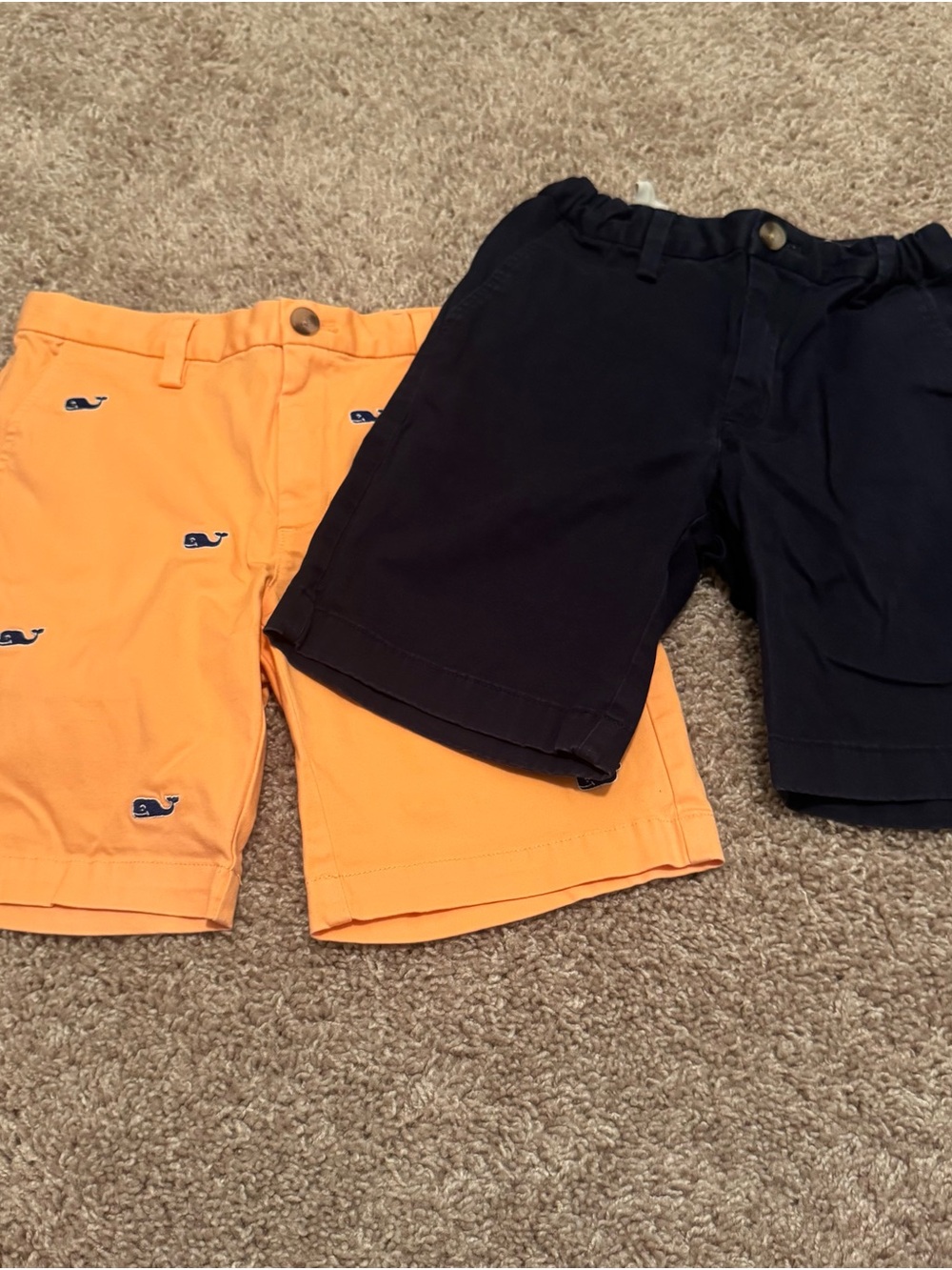 Vineyard Vines Orange Whale & Navy Kids' Chino Shorts Set